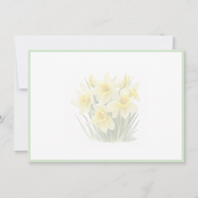 Carte De Correspondance Floral Flat Note Card (Devant)