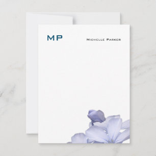 Carte De Correspondance Floral Monogrammé professionnel minimaliste simple