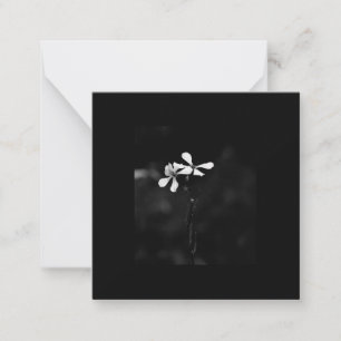 Carte De Correspondance floral noir et blanc minimaliste