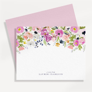 Carte de correspondance florale aquarelle
