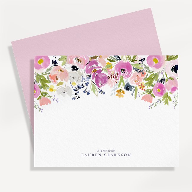 Carte de correspondance florale aquarelle (Créateur téléchargé)