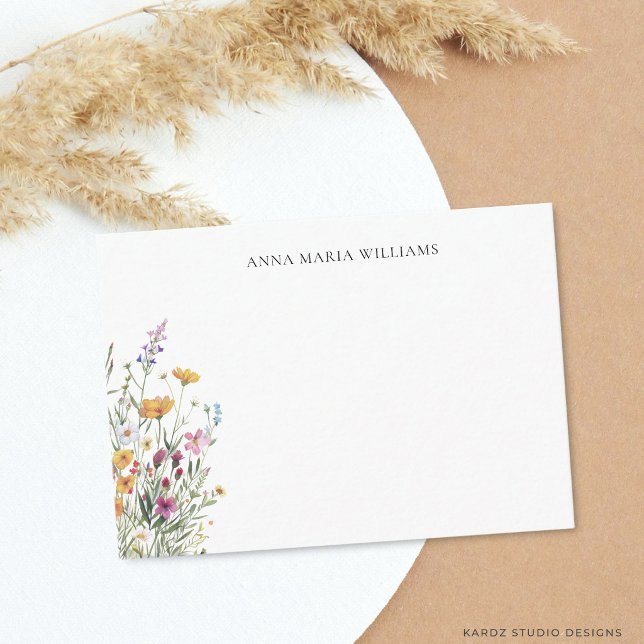 Carte de correspondance florale élégante et chic p (Card is shown in 3.5 by 2.5 inches. Choose size, paper and corner style.)