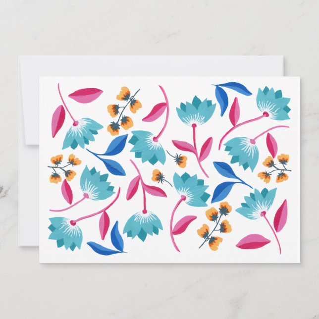 Carte de correspondance florale peinte moderne ble (Dos)