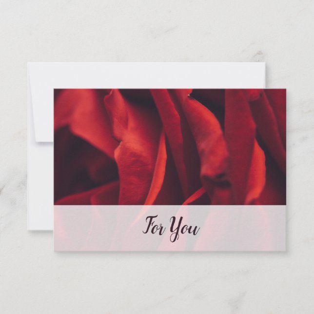 Carte De Correspondance Florist Edition personnalisée Rose rouge 'Pour vou (Devant)