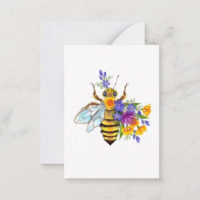 Carte De Correspondance Flower bee with wild plants (Devant)