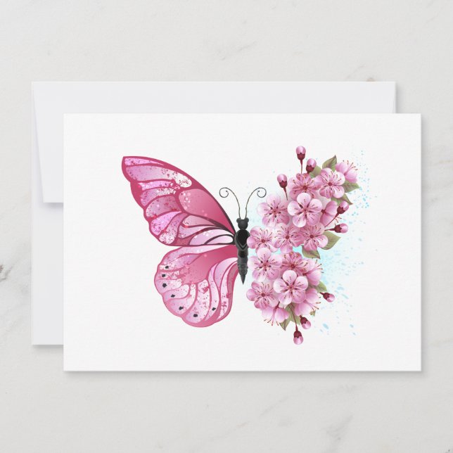 Carte De Correspondance Flower Butterfly (Devant)