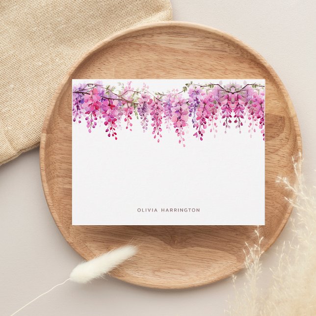 Carte De Correspondance Folithe Floral Folithe Wisteria Aquarelle (Créateur téléchargé)