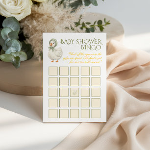 Carte De Correspondance Folle oie sage vert neutre Baby Shower Bingo