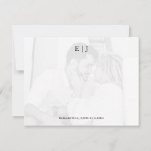 Carte De Correspondance Fond de photo monogramme Initiales du couple