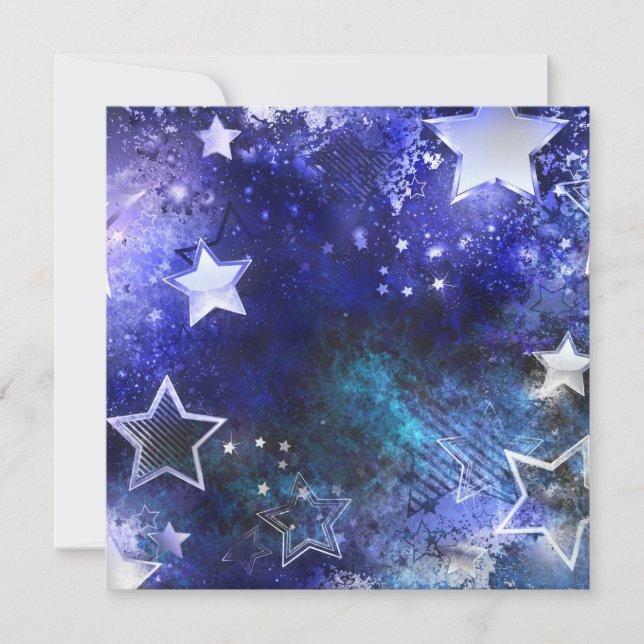 Carte De Correspondance Fond spatial avec étoiles (Devant)