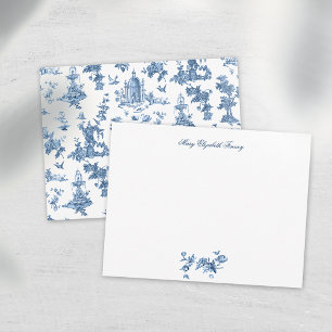 Carte De Correspondance Fontaines et arbres fantastiques vintages bleu toi