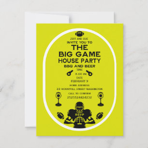 Carte De Correspondance Football Et BBQ House Party