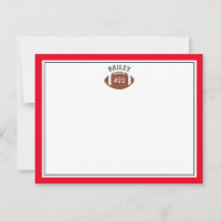 Football Nom et numéro Green Red Stationery