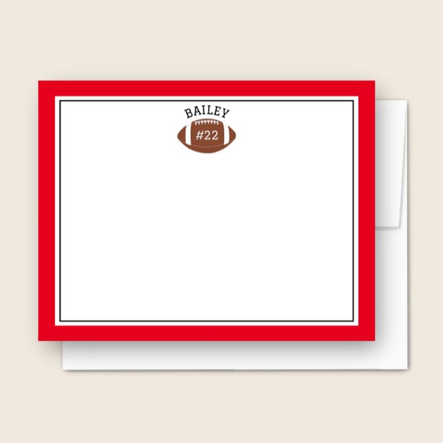 Carte De Correspondance Football Nom & Numéro Vert Rouge Papeterie (Créateur téléchargé)