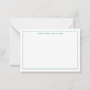 Carte De Correspondance Forêt Chic Vert Professionnel Bordure mince simple