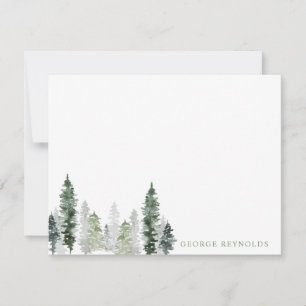 Carte De Correspondance Forêt de pin aquarelle
