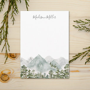 Carte De Correspondance Forêt de pins personnalisée et montagnes