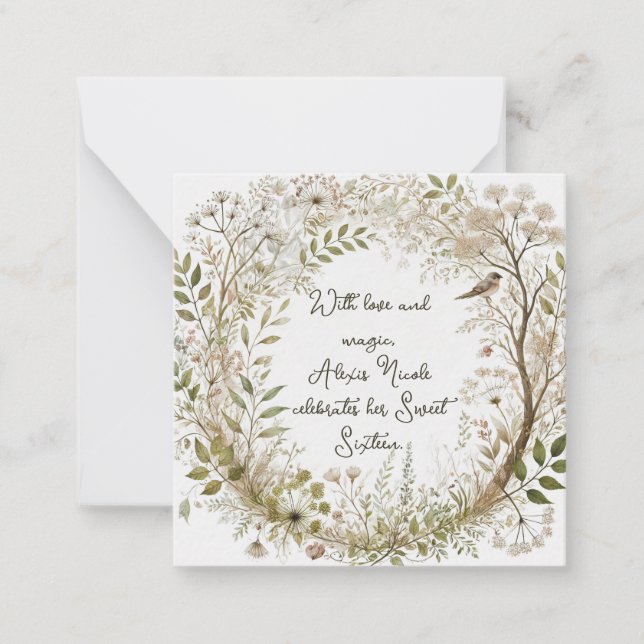 Carte De Correspondance Forêt enchantée Ethereal (Devant)