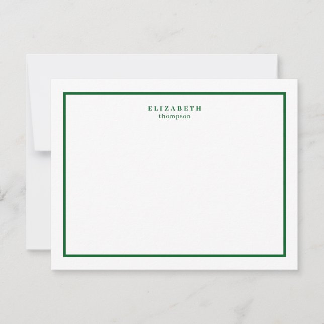 Carte De Correspondance Forêt Vert Bordure Moderne Simple (Devant)