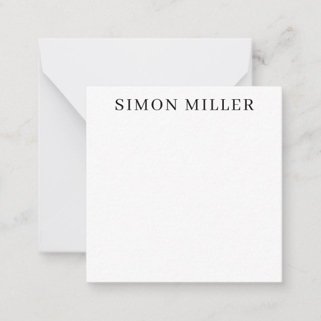 Carte De Correspondance Formal Elegant Professionnel Classique Simple Noir (Devant)