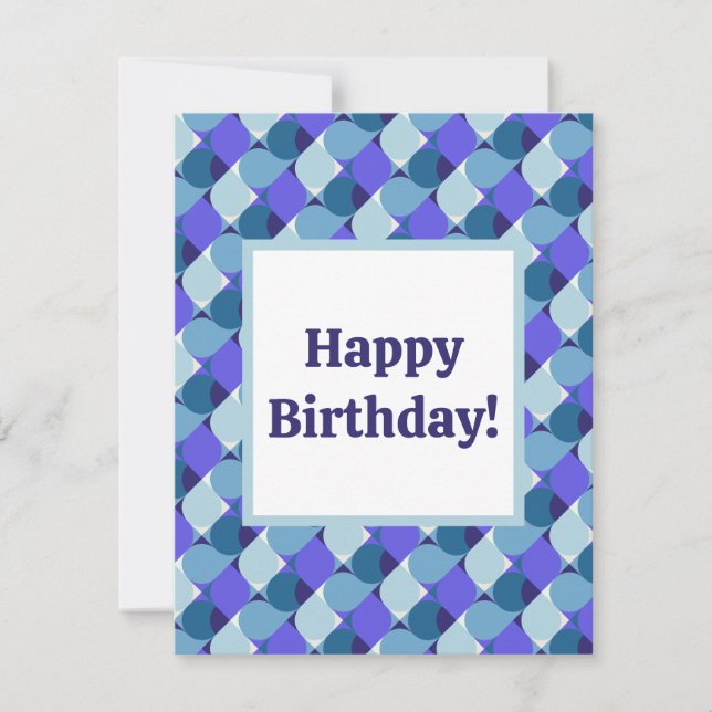 Carte De Correspondance Formes Bleues Anniversaire (Devant)