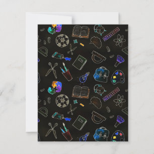 Carte De Correspondance Fournitures scolaires motifs, école