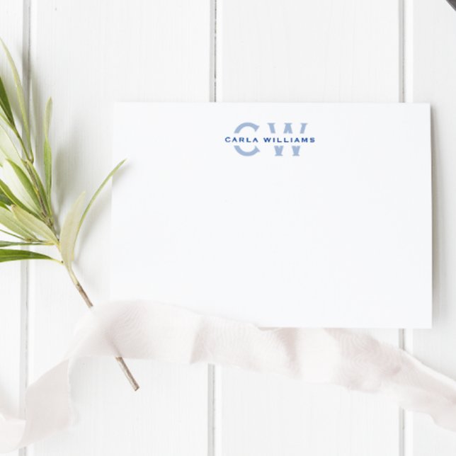 Carte De Correspondance Fractionner Monogramme élégante note formelle du b (Créateur téléchargé)