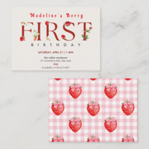 Carte De Correspondance Fraise 1er Anniversaire Fête Berry 1er