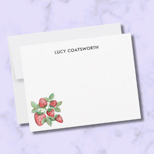 Carte De Correspondance Fraises à la main Cute Cottagecore