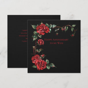 Carte De Correspondance Frame de Roses Rouges Anniversaire De La Femme Sur