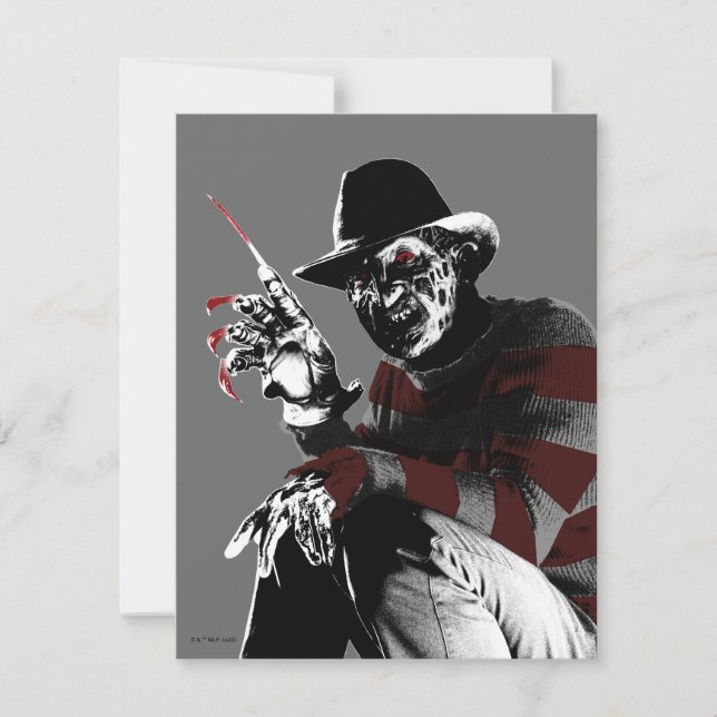 Carte De Correspondance Freddy contre Jason | Freddy voyant rouge (Devant)