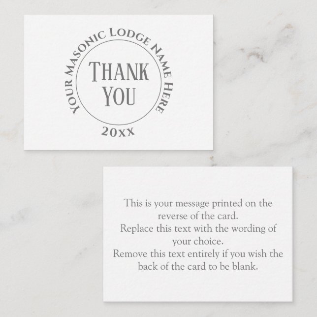 Carte De Correspondance Freemasons Masonic Dames Night Merci Note Voiture (Devant / Derrière)