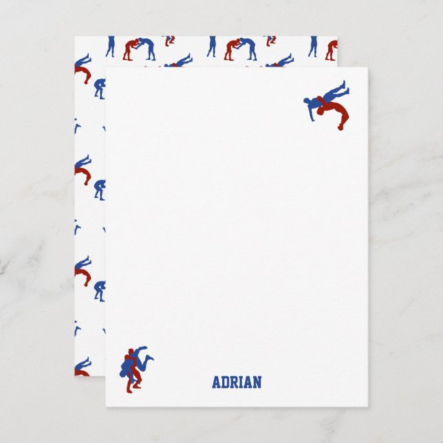 Carte De Correspondance Freestyle Greco Roman lutte Nom personnalisé (Devant / Derrière)