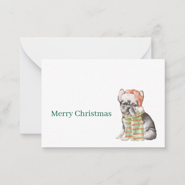 Carte De Correspondance French Bulldog Christmas or Holiday Card (Devant)