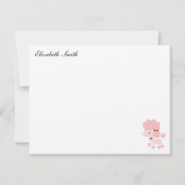 Carte De Correspondance French Poodle Custom Flat Merci Notes (Devant)