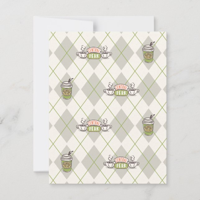 Carte De Correspondance FRIENDS™ | Central Perk Motif Argyle (Devant)