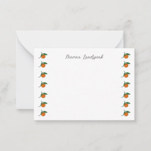 Carte De Correspondance Frontière de fruits orange fantaisiste Nom personn