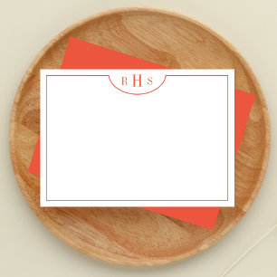 Carte De Correspondance Frontière minimaliste de trois monogrammes orang