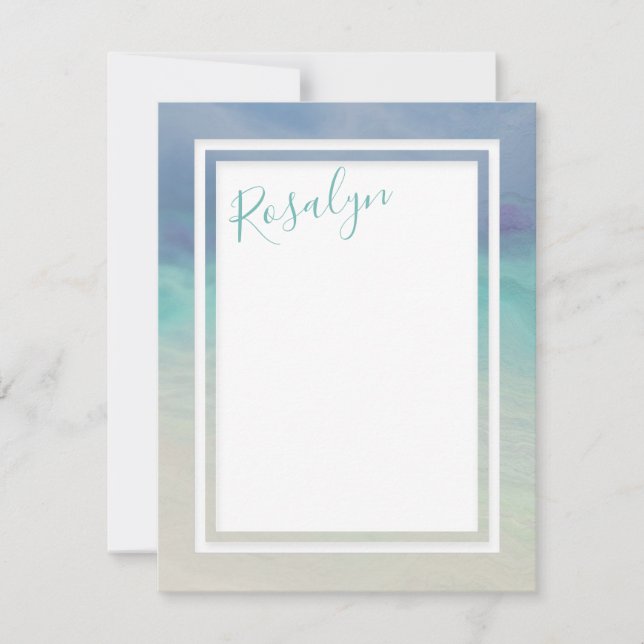 Carte De Correspondance Frontière océanique peinte (Devant)