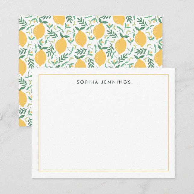 Carte De Correspondance Fruit d'agrumes de citron moderne été printemps ja (Devant / Derrière)