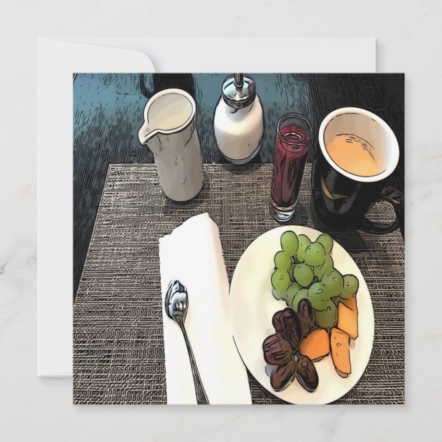 Carte De Correspondance Fruits et café (Devant)