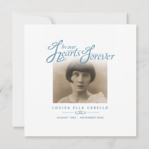 Carte De Correspondance Funérailles dans nos coeurs elle est partie poème