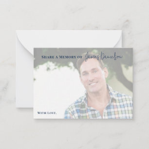 Carte De Correspondance Funérailles - Script moderne Photo Partager une mé