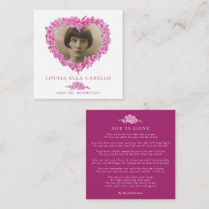 Carte De Correspondance Funéraire oublie-me-non elle est devenue poème ros