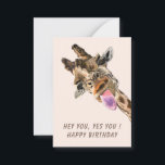 Carte De Correspondance Funny Birthday Card Joueuse Giraffe - Texte person<br><div class="desc">Cartes d'anniversaire amusantes avec la langue de Giraffe sortie et le dessin de Wink en jouant Giraffes Smile Text - Personnalisable - ou Choisissez / Ajoutez votre texte unique / Police / Couleur - Faites votre carte spéciale - Redimensionnez et déplacez ou supprimez et ajoutez des éléments / image avec...</div>