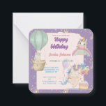 Carte De Correspondance Funny Birthday Unicorn<br><div class="desc">Unicorne,  anniversaire de fille,  arc-en-ciel,  violet,  magique,  petit anniversaire de licorne,  joli anniversaire de licorne,  licorne aquarelle,  couleurs pastel,  drôle</div>