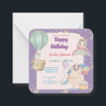 Carte De Correspondance Funny Birthday Unicorn<br><div class="desc">Unicorne,  anniversaire de fille,  arc-en-ciel,  violet,  magique,  petit anniversaire de licorne,  joli anniversaire de licorne,  licorne aquarelle,  couleurs pastel,  drôle</div>