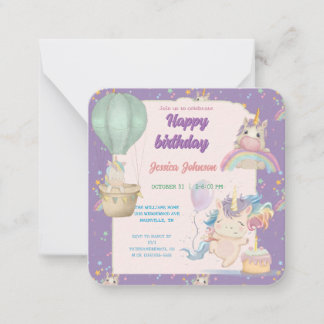 Carte De Correspondance Funny Birthday Unicorn
