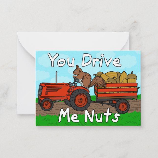 Carte De Correspondance Funny Valentine's Day Squirrel Nuts Pun Kids Class (Devant)