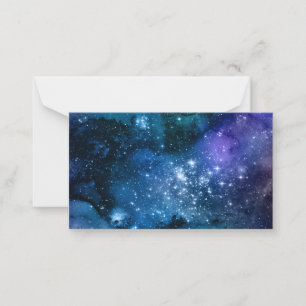 Carte De Correspondance Galaxie Espace Violet Bleu Nuit Ciel Cosmique Étoi